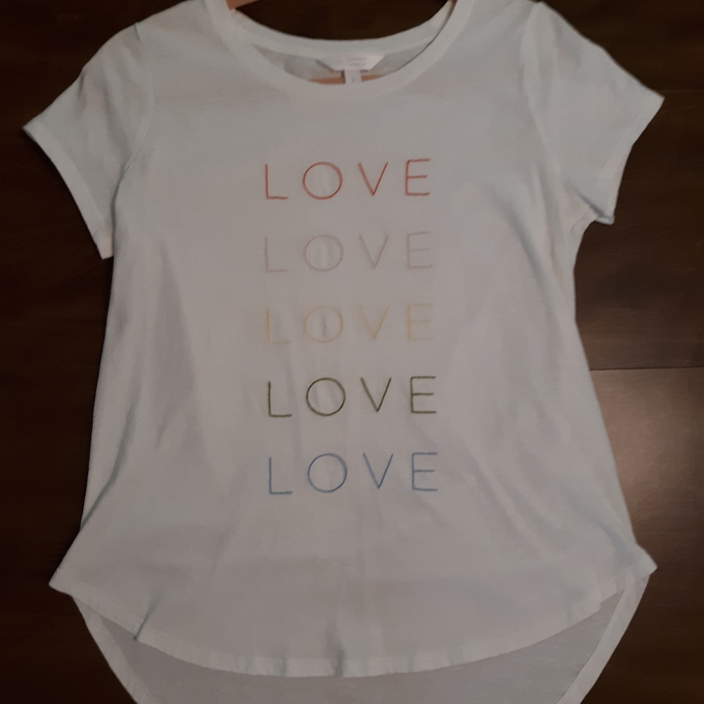 LC Lauren Conrad Embroidered Love Tee